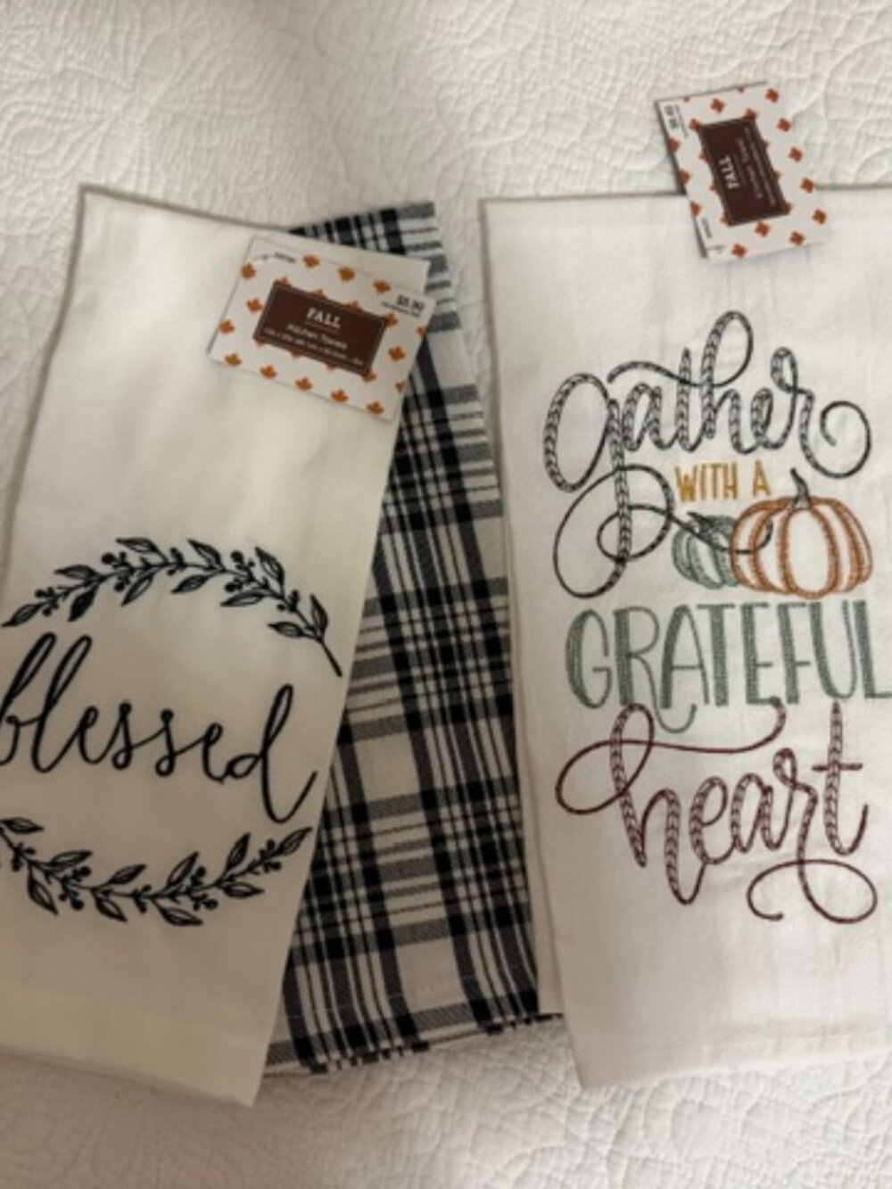Fall Thanksgiving Table Decor Bundle Placemats Runner Towels Napkin Rings NWT